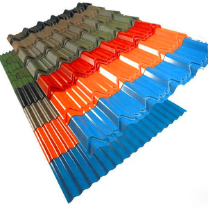 Tôle d'<span class=keywords><strong>acier</strong></span> ondulée prélaquée PPGI, <span class=keywords><strong>plaque</strong></span> <span class=keywords><strong>de</strong></span> <span class=keywords><strong>toiture</strong></span> colorée, épaisseur 0,3 mm-0,6 mm, couleur RAL personnalisable pour <span class=keywords><strong>toiture</strong></span> d'entrepôt et d'usine - Product Image 1