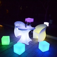 Nouveau design Ensemble de meubles de chaise LED en forme de fleur illuminée étanche et changeant de couleur