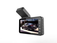 Caméra de tableau de bord noire 24H DVR de voiture 1080p OLED double objectif HD enregistrement en boucle caméra de recul enregistreur vidéo miroir