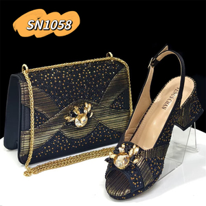 Conjunto de Zapatos y Bolso Italianos 2025 con Piedras Inmyshop, Zapatos de Tacón Alto, Nuevos Estilos, Zapatos Italianos de Plataforma para Mujer para Navidad - Product Image 2