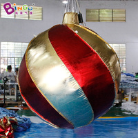 Ornements de Noël gonflables brillants, ballons miroir gonflables LED personnalisés, boule de Noël gonflable géante pour la décoration de fête