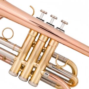 Trompeta <span class=keywords><strong>Corneta</strong></span> de Latón de Alta Calidad en Si bemol, Lacado Dorado, Bronce Fosforoso Tricolor, Instrumento de Viento con 3 Válvulas de Pistón para Principiantes - Product Image 3