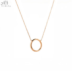 Fabricant populaire de bijoux fins en gros, exportateur de colliers brillants, diamants naturels véritables, collier avec pendentif en or rose massif 18 carats - Product Image 4