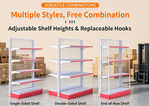 High Quality Century United Metallic Heavy Duty Double-sided Epoxy Powder Coated 5 <b>Shelves</b> Supermarket Display <b>Rack</b> Quick - Product Image 3