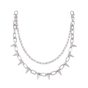 Chaîne de taille Hip Hop Punk Metal à pointes, double couche, rivets pour jeans, fête, unisexe, adulte, alliage de zinc - Product Image 5