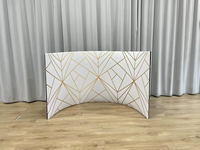 Stand de DJ pliable imprimé en demi-cercle sur mesure de 6 pieds ou 8 pieds pour fêtes, mariages, expositions et événements