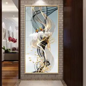 Wholesale Modern Style Nordic Decoration Wall Painting Crystal Porcelain Painting Home Goods Wall Art for Living Room