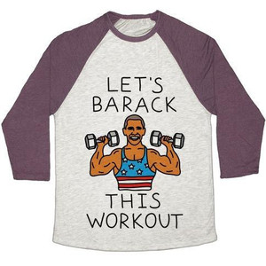 Let's Barack This Workout Unisex Tri-Blend <b>Baseball</b> <b>Tee</b> - Product Image 2