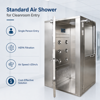 Douche d'air automatique à double soufflerie en acier inoxydable personnalisable pour salle blanche, état neuf