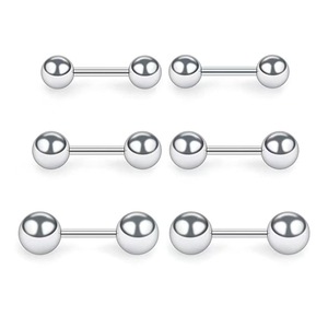 Meetyoo Trendy 18K Chapado en oro Tornillos Sleep Sin Quitar <span class=keywords><strong>Pendiente</strong></span> Simple Doble Cabeza Bola Redonda Lengua <span class=keywords><strong>Recta</strong></span> <span class=keywords><strong>Pendiente</strong></span> <span class=keywords><strong>de</strong></span> uñas - Product Image 2