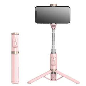 Yüksek kaliteli alüminyum kablosuz canlı kamera telefon tripodu selfie sopa taşınabilir seyahat selfie sopa tripod