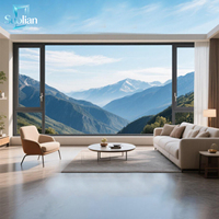 Fenêtre à battant contemporaine en aluminium avec verre trempé décoratif pour la conception de villas modernes