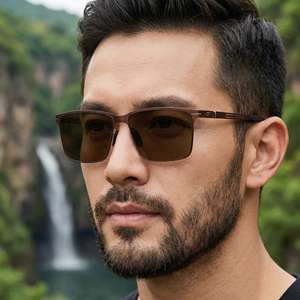 Gafas de Sol Ks-3985 para Hombre, Montura Cuadrada, Plástico y Metal, Lentes Polarizadas de Nailon con Protección UV400, Color Negro, para Protección Solar al Aire Libre - Product Image 1