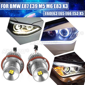 ไฟวงแหวน LED สำหรับรถยนต์ 1 คู่ 40W รุ่น Angel Eyes สำหรับหลอดไฟ H8 ใช้กับ BMW E39 E60 E61 E65 E66 E83 E87 63126904048 - Product Image 1