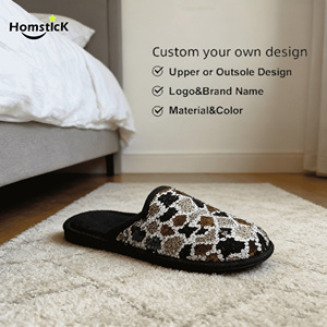 Pantuflas de Interior Reversibles de Felpa con Lentejuelas para Mujer |   Puntera Cerrada Antideslizante |   Venta al por Mayor de 1000 Pares |   Directo de Fábrica OEM - Product Image 1