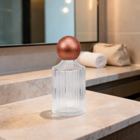 Bouteilles en verre carrées vides avec bouchon en bois pour parfum, huile essentielle, diffuseur de voiture, décoration d'intérieur aromatique