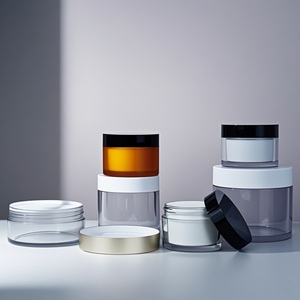 Transparent PET Plastic Skincare Reusable Powder Jar <b>Small</b> Leakproof Makeup <b>Containers</b> with Screw Top for Loose Cosmetics 300g - Product Image 2