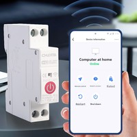 Disjoncteur intelligent WiFi CHLOTAI 1P+N 63A 90-300V Rail DIN Contrôle à distance par application Surveillance de la consommation d'énergie Minuterie Tuya CE