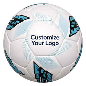 Ballon de football personnalisable taille 5 blanc et bleu, durable, unisexe, pour adultes, jeunes et adolescents - Product Image 3
