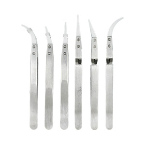 Stainless Steel Tweezers Industrial Grade Corrosion Resistant <b>Smooth</b> Tip Electronics Manufacturing <b>Tools</b> - Product Image 1