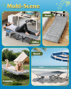 Cama Plegable Portátil para Acampar con Colchón y Bolsa <span class=keywords><strong>de</strong></span> Almacenamiento para Viajes al Aire Libre, Playa, Parque, Senderismo y Siesta en la Oficina - Product Image 4