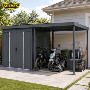 Abri <span class=keywords><strong>de</strong></span> jardin en métal personnalisé SEEYES avec auvent pour voiture, abri extérieur pour outils <span class=keywords><strong>et</strong></span> vélos, vente en gros, OEM, ODM, directement <span class=keywords><strong>de</strong></span> l'usine - Product Image 1