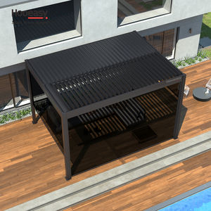 हुअवे आउटडोर गार्डन आधुनिक बायोक्लिमिटिक पेरगोगा पेगज़ेबो मंडप सूर्य छाया गोपनीयता स्क्रीन ऊर्ध्वाधर ज़िप रोलर अंधा - Product Image 6