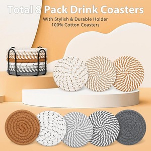 Cotton Woven <b>Round</b> Placemat Heat Insulation Anti Slip <b>Table</b> Mat For Kitchen <b>Dining</b> - Product Image 3