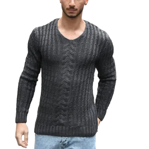 Оптовая продажа, пуловер в джинсовом стиле, свитер стандартного кроя для мужчин, итальянский свитер с круглым вырезом