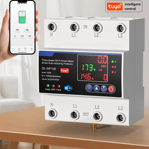 <span class=keywords><strong>Disjoncteur</strong></span> intelligent WiFi TUYA 100A sur rail DIN avec mesure d'énergie, contrôle à distance, protection contre les surtensions et les sous-tensions, application Smart Life - Product Image 1