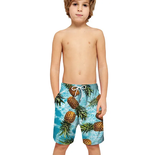 مخصص 3D التسامي مطبوعة الاطفال الفتيان ملابس السباحة ملابس الشاطئ شورتات سراويل للسباحة