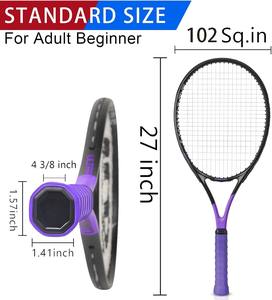 <span class=keywords><strong>Raquette</strong></span> de <span class=keywords><strong>tennis</strong></span> pour adultes, 27 pouces, antichoc, en fibre de carbone, légère, durable, pour débutants et joueurs intermédiaires, taille de tête 102 pouces - Product Image 6