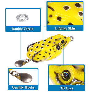 Señuelo de pesca de superficie con veneno de rana, 8cm 13g, doble anzuelo giratorio para pesca de lubina - Product Image 3