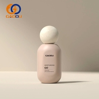 Ensemble d'emballage cosmétique personnalisé en verre dépoli pour soins de la peau, avec flacon compte-gouttes à bouchon boule, flacon pulvérisateur de sérum et pot de crème