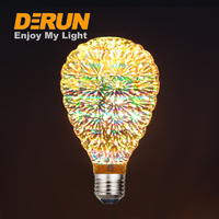 Effet de feux d'artifice LED 3D, 4W A60 G95 ST64, éclairage LED en forme d'étoile, de cœur, de globe, décoration pour les fêtes, ampoule LED, DEC-3D