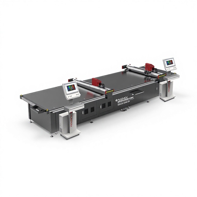 High Speed Automatic Garment Textile Cutting Machine RZGIC-12009-2H 12000x9000mm Working Area <0.1mm Accuracy 0-1200m/s 220V