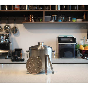3L Double-wall Stainless Steel Insulated <b>Ice</b> <b>Bucket</b> <b>with</b> <b>Lid</b> and Tong - Product Image 6