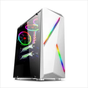 RGB-LED-Streifen-Gaming-Gehäuse der neuen Generation mit RGB-Lüftern und PC-Gehäuse aus gehärtetem Glas