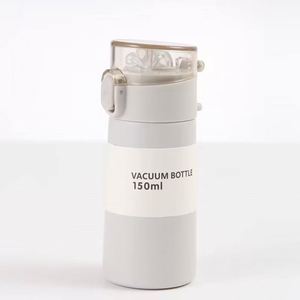 Silicone Handle Portable 150Ml 250Ml With Straw Strap Double Wall Stainless Steel <b>Flask</b> Thermal Insulated Drinking <b>Bottles</b> - Product Image 5