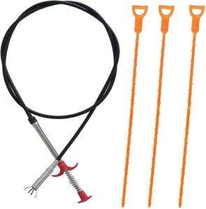 63 inch cống rắn tóc cống làm tắc nghẽn Remover Công cụ linh hoạt Grabber Claw Pick up Reacher công cụ bồn rửa cống Cleaner - Product Image 1