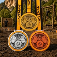 Médailles personnalisées en alliage de zinc émaillé or, argent, bronze pour les finalistes de courses d'obstacles et de trail – Récompense de collection personnalisée