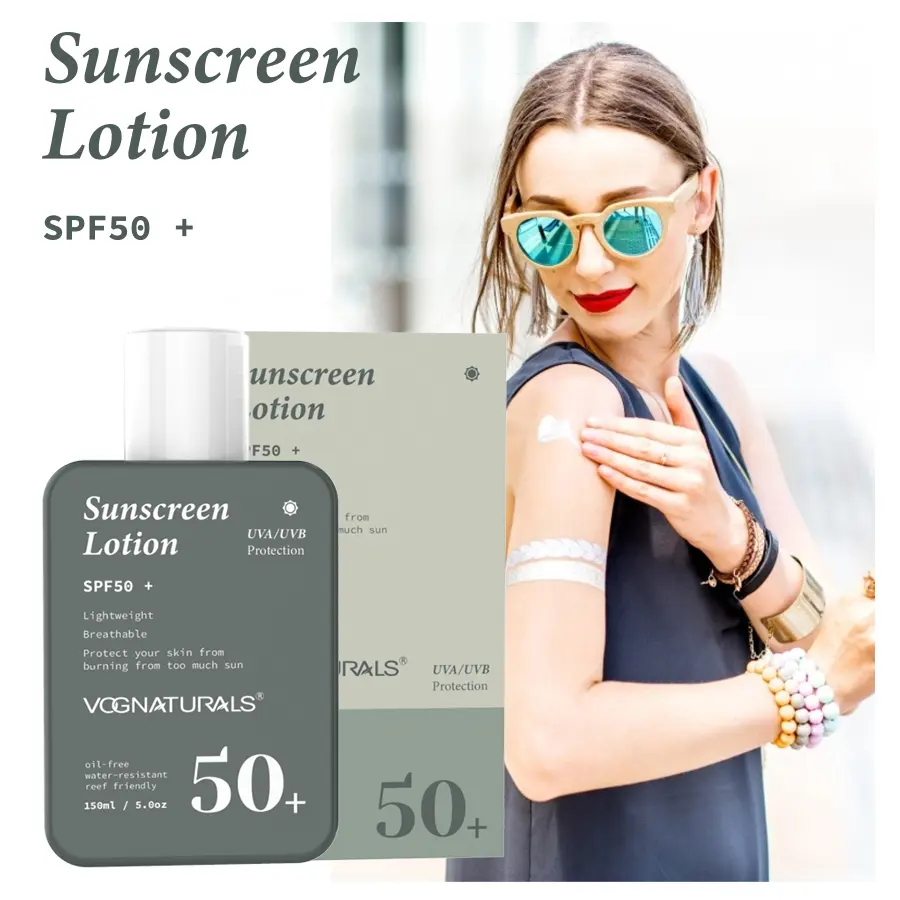 ฉลากส่วนตัวมะพร้าวครีมกันแดดไวท์เทนนิ่ง SPF 50เจลตามครีมกันแดดครีมสำหรับครีมกันแดดหน้า Sundown