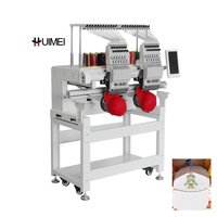 Machine à coudre automatique professionnelle à grande vitesse pour t-shirt casquette plate machine à broder 2 têtes informatisée