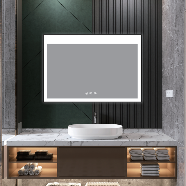 Premium LED Smart Bathroom Mirror with Anti-Fog, Bluetooth Audio & Touch Control, Backlit Vanity Mirror for Hotels