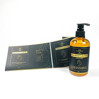 Étiquettes personnalisées de luxe imperméables avec logo imprimé pour gel capillaire, lotion, bouteille, autocollants BOPP dorés, emballage de produits cosmétiques