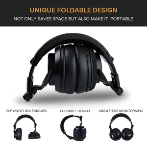 MAONO Sur L'oreille Casque de Studio avec Pliable Filaire Moniteur Professionnel Enregistrement Écouteurs avec Son Stéréo