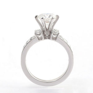 Bagues personnalisées au design unique, diamant rond de laboratoire de 2 carats, bague en or 10k 14k, bague de mariage, bijoux fins - Product Image 3