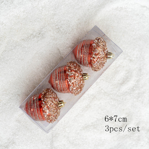 Adorno Navideño, Estrella Roja Naranja, Forma Anómala de Bollo, Colgante de Alce con Brillantina, Bola Decorativa Navideña - Product Image 6