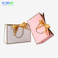 Sacs cadeaux en papier de marque CBP avec nœud en satin et poignées en corde pour événements de mariage, fêtes et cadeaux personnalisés, logo sur mesure, approvisionnement en gros