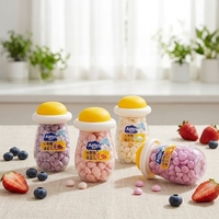 Boîte de collations pour bébés Little Yellow Hat, biscuits aux fruits avec poudre de protéines, probiotiques, semi-mous, prêts à manger